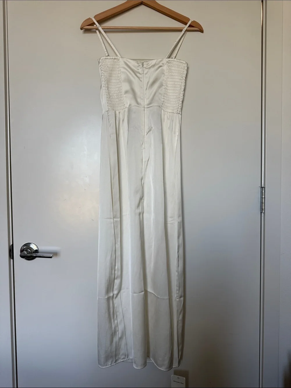 Abercrombie and fitch cream satin long dress size xsp